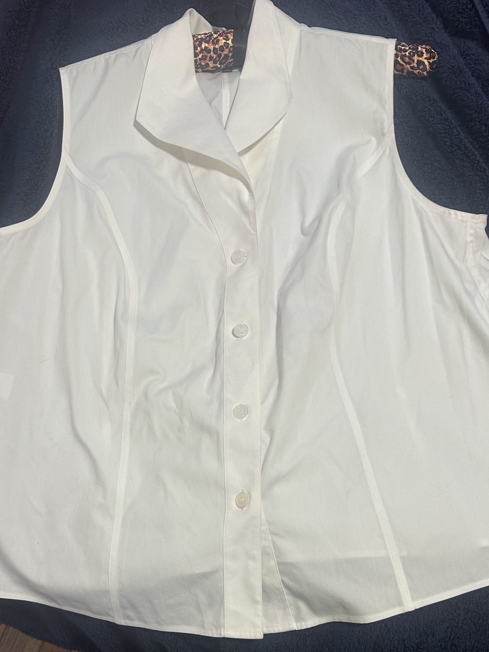 Jones New York Classic Women's Sleeveless White Button-Down Shirt - 18W